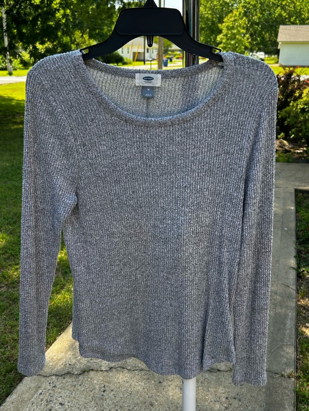 Old Navy Gray Ribbed Long Sleeve Sweater